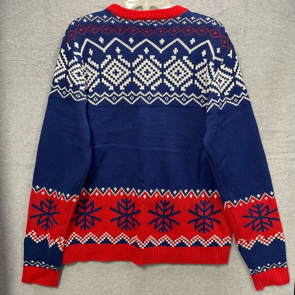 Men's Blizzard Bay T Rex Elf With Bells Christmas Holiday Sweater Size Large - Picture 2 of 6